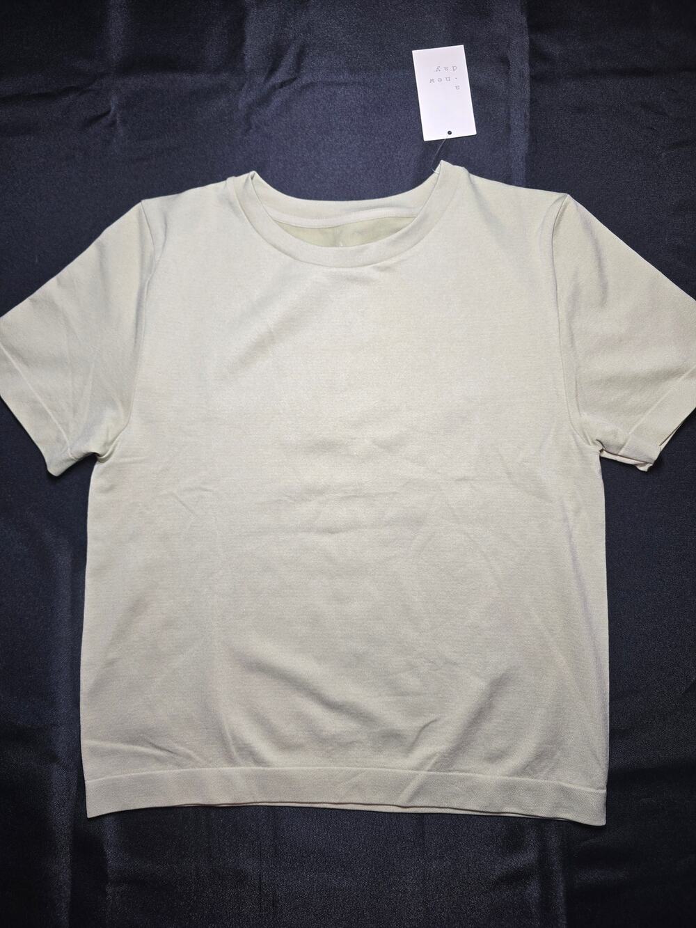A New Day Essential Crew Neck Short Sleeve Knit Top Sage Green
